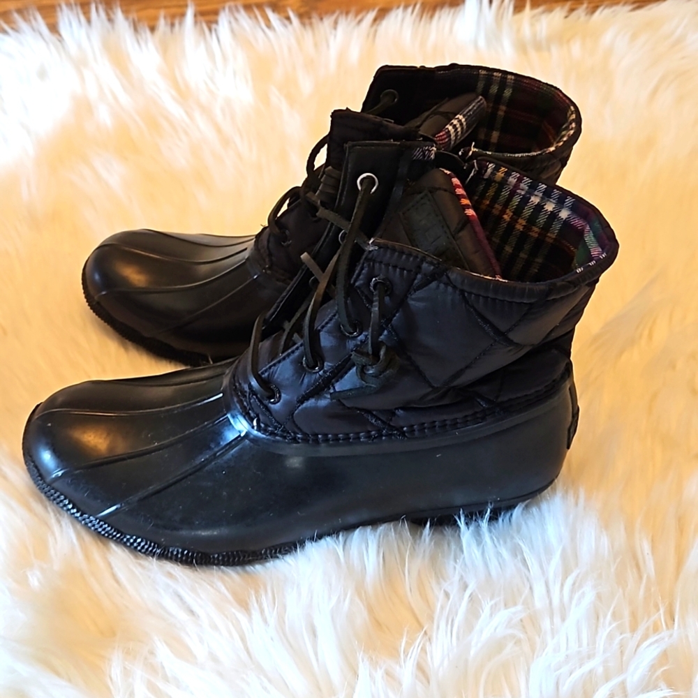 Black Sperry Duck Boots✨️